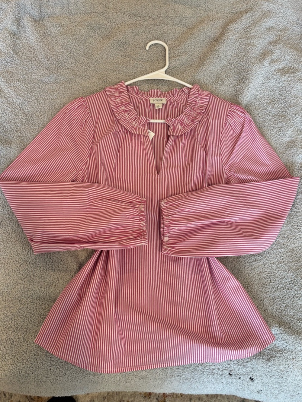 NWT J. Crew Pink and White Striped Blouse